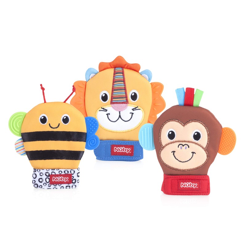 Nuby Happy Handimals Teething Mitten, Bee