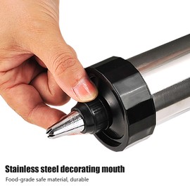 Prensa de Galletas para Hornear, Kit de Pistola de Prensa de Galletas con 13 Prensas de Galletas y 8 Boquillas Cookie Maker Kit Prensas de Galletas de Acero Inoxidable