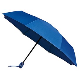 AMOS Automatic Open & Close Compact Windproof Folding Umbrella with Fibreglass Ribs (Blue)