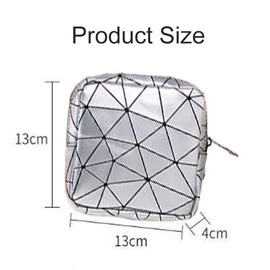 HUTUYIYI Small Makeup Bag Mini Makeup Zipper Pouch Makeup Bag Small Cosmetic Bag for Purse Essentials Items Women Men Coin Purse - Silver