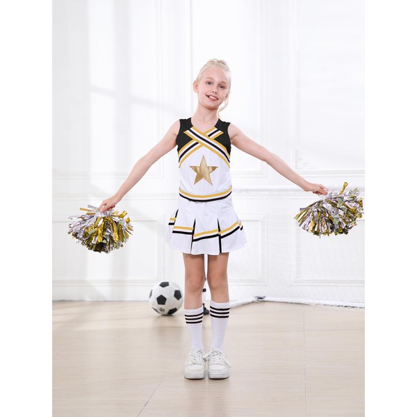 LOLANTA LOLANTA Mädchen Karneval Kostüm, Cheerleader kleid mit Pompoms und