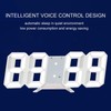 3D LED Digital Clock Time Date Temperature Display Voice Control