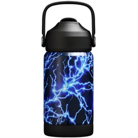 Kids Insulated Water Bottle with Straw,12oz Toddler Cups with Stainless Steel Leak Proof for School Boys Girls（Lightning）