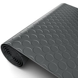 Garage Floor Mat, Thickness Diamond Plate Vinyl Heavy Duty Parking Mat for Garage Floor, Golf Cart Parking, Water/Stain Resistant Floor Runner (Grey Coin, 4 x 20FT)