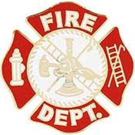 Fire Dept Maltese Cross Firefighter Collar Lapel Scramble Lapel Pin (Single Pin)
