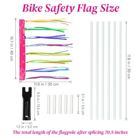 6 ft Bike Safety Flag with Pole - Pink, Go Kart, Trike, Dirt Bike, Mobility Scooter, Kayak - Waterproof, Reflective, Telescopic Mount