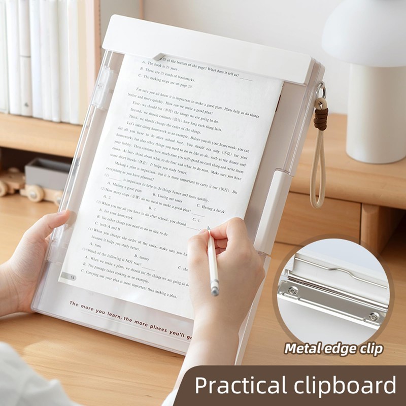 Reinforced Clipboard with Storage, Inner Plastic Folder Attached, Heavy Duty