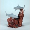 Mako Shark Duo Sculpture by John Perry Airbrushed on Polished