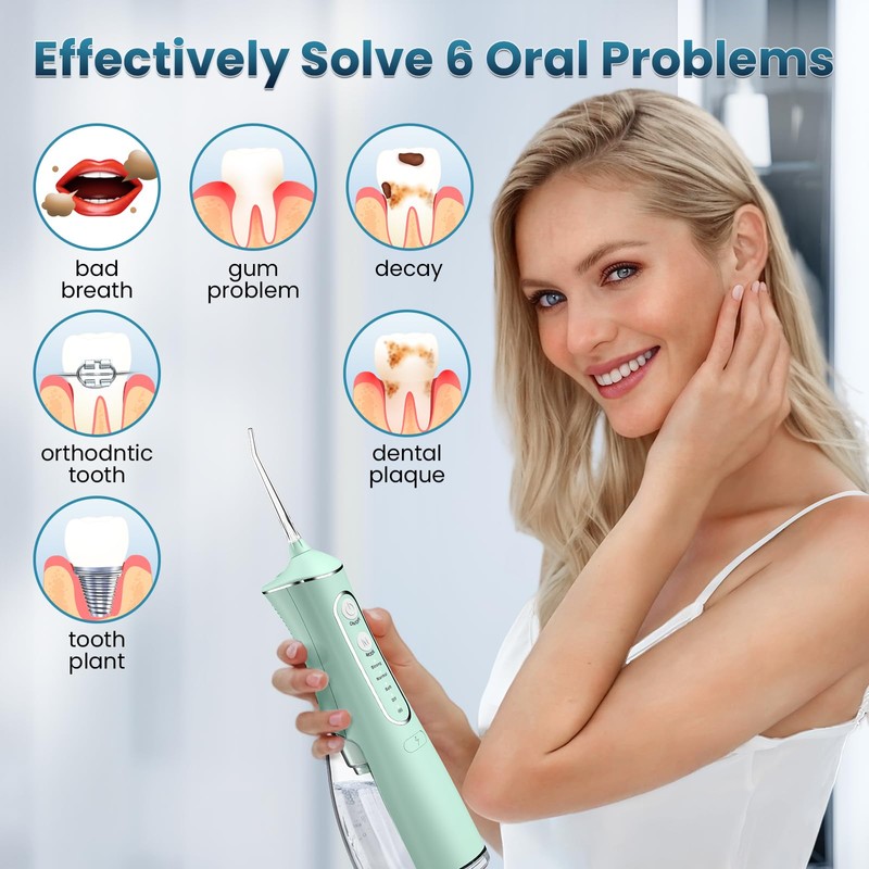 Water Flosser for Teeth Cleaning, 300ML Portable Cordless Oral Irrigator