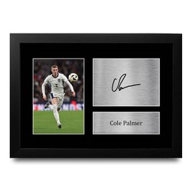 HWC Trading FR A4 Cole Palmer England Gifts Printed Signed Autograph Picture for Football Fans and Supporters - A4 Framed