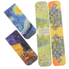 KOMBIUDA 4pcs Magnetic Bookmarks Set Unique Landscape Patterns Decorative Page Clips for Book Lovers Vintage Art Design Bookmark Pack for Reading Study and