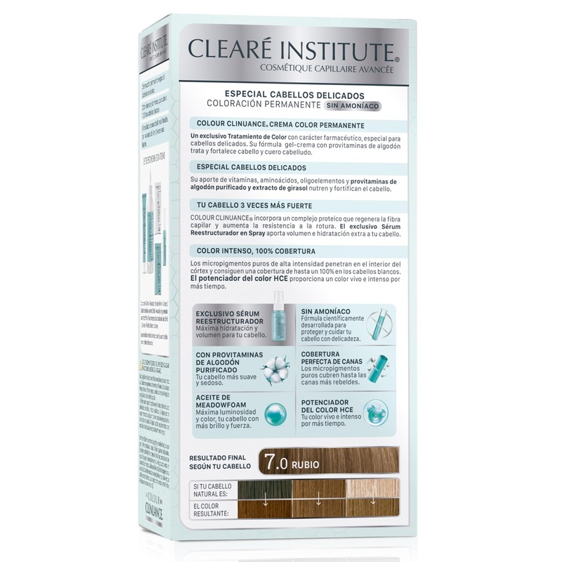 Clinuance Permanent Colouration without Ammonia, Sensitive Hair, 7.0 Blonde, 170