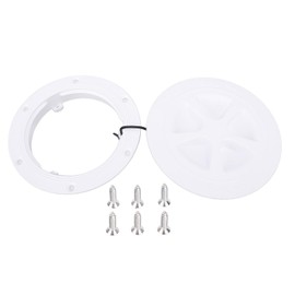 Boat Inspection Hatch Cover, 4 Inch Round Deck Plate, Waterproof Marine Access Lid for Yacht Kayak (White)