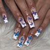 IMRAIN Press on Nails Long Square Fake Nails White French
