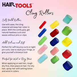 Hair Tools Cling Rollers. Self Grip Hair Roller Set. Volume Rollers For Curling And Styling Hair. Use On Wet Or Dry Hair. Salon Hairdressing Curlers For Long Or Short Hair (12 Pack x 32mm)