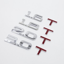 1.6T 1.8T 2.0T 3.0T Turbo Trunk Emblem Badge Universal Type 4.3inch x 0.9inch (1.8T)