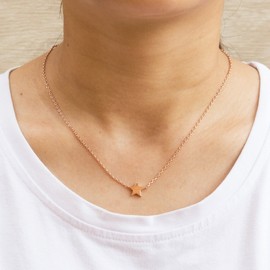 Philip Jones Rose Gold Plated Star Necklace