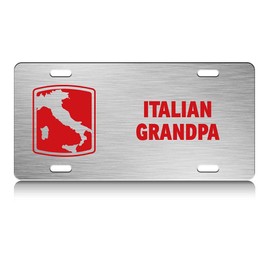 Press Fans - Italian Grandpa Italy Map S.Steel Car SUV Truck License Plate Decorative Tag Chrome-D#z28