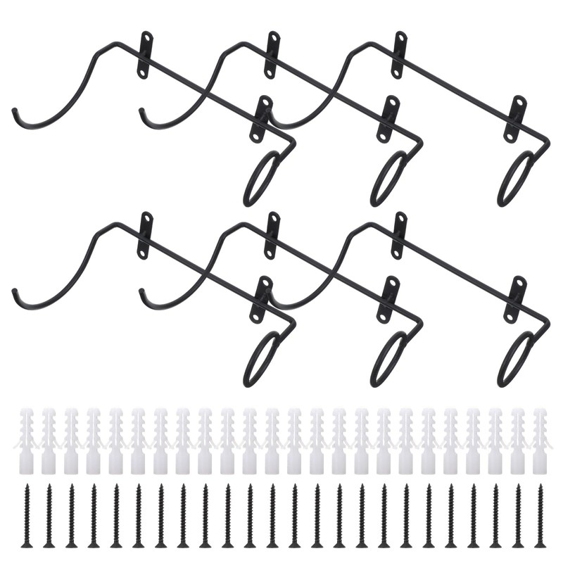 Ubamdom 6 Pcs Wall Mounted Wine Rack Holders - Metal