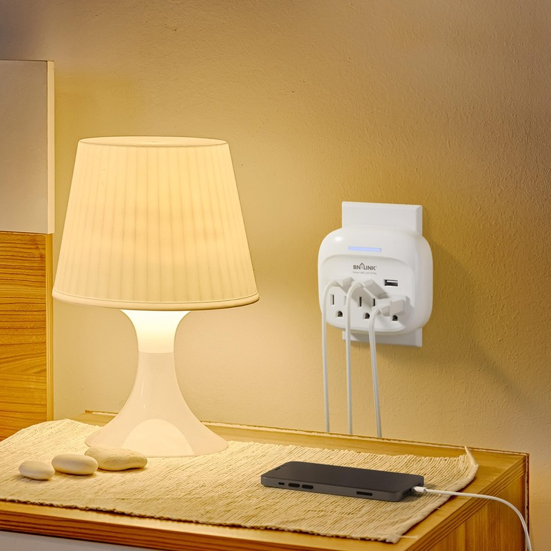 BN-LINK Multi Plug Outlet Extender 2 Pack, 3 Wall Outlets