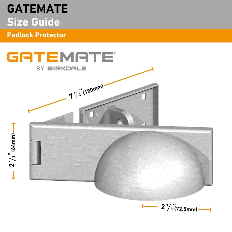 GATEMATE® Left Hand Padlock Protector | Galvanized Steel | High-Security
