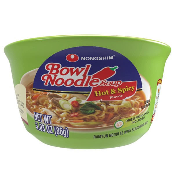 Nongshim Ramen Noodles, Gourmet Instant Ramen bowl, Premium Microwavable Noodle