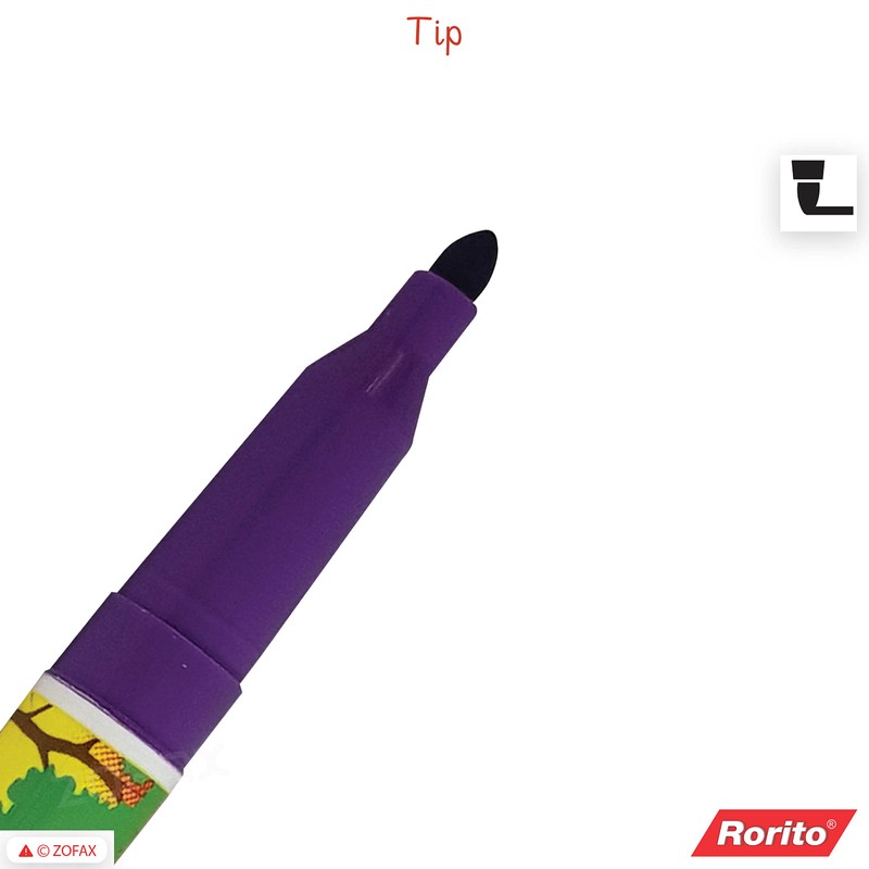 12 Vibrant Shades RORITO Happy Hoo Xtrafun Soft Colouring Marker