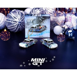 Diecast Collectibles Model Car Compatible with Mini GT 1:64 Lincoln Capri Christmas Hot Rod 2 Cars Set, by Tim Sadchikov 2024 Christmas Edition Limited MGT00888
