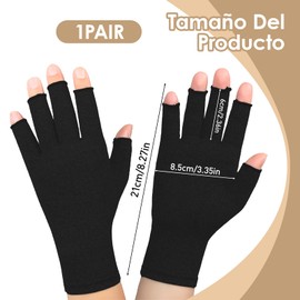 Guantes de Artritis para Mujer, Compresión para Artrosis Alivio del Dolor en Túnel Carpiano, Reumatoide, Osteoartritis Ideal para Bicicletas, Deportes, Trabajo y Mecanografía, Talla M, Negro