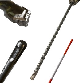 Keyfit Tools MarkerBit Vulcan SDS Plus Hammer Bit Driveway Markers Snow Plow Stakes Drill in 12" Cobalt M42 Steel Tungsten Dura Carbide Trident Chisel Tip Installation Bit ~Extreme Grade