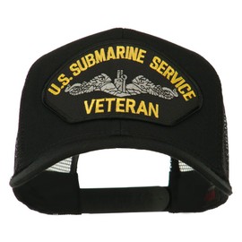 e4Hats.com US Submarine Service Veteran Patched Mesh Back Cap - Black OSFM