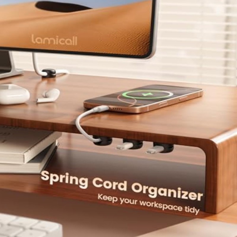 Magnetic Cable Clips, 6-Pack Desktop Cable Management Holders, Black and