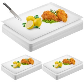 Hushee 100 Count Disposable Cutting Board Sheets 10 x 13 Inch Flexible Plastic Disposable Sheets Cutting Mat Large Chopping Boards for Kitchen Cooking Traveling Camping Tailgating BBQ(White)