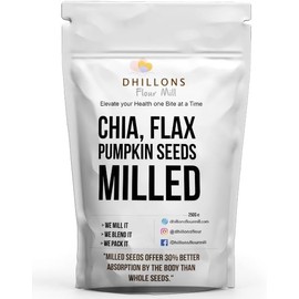 Dhillons Flour Mill Chia seeds, Flaxseeds, Pumpkin Seeds Milled Mix, 750g | Milled seeds offer better absorption of nutrients by the body compared to whole seeds |