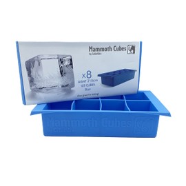 Goliath Ice Mammoth Cubes, Giant Ice Cube Tray, Creates 8 XL 5 Inch Ice Cubes, Longer Lasting, Novelty Drinking Gifts (Blue)