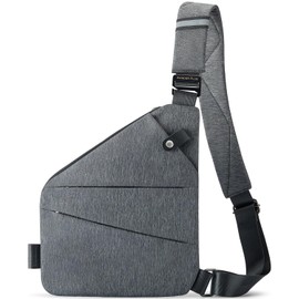 WANDER PLUS Anti Theft Crossbody Bag, Authentic Crossbody bags for Women Men, Convertible Cross body Bag, Lightweight, Trendy, Casual, Sling Chest Bag Anti-theft Design for Travel, Sport (Grey)