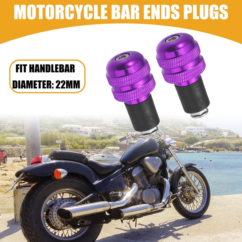 Partuto 2 Pcs Universal Motorcycle Bar Ends Plugs - Aluminum