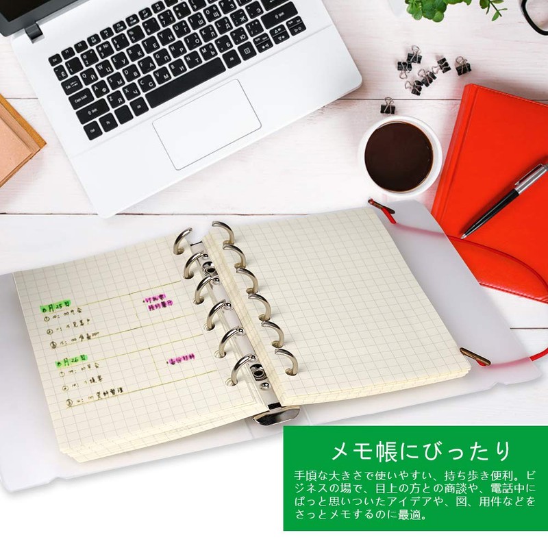 LEOBRO Notepad Refills, Mini 6 Holes (Set of 4), 0.2