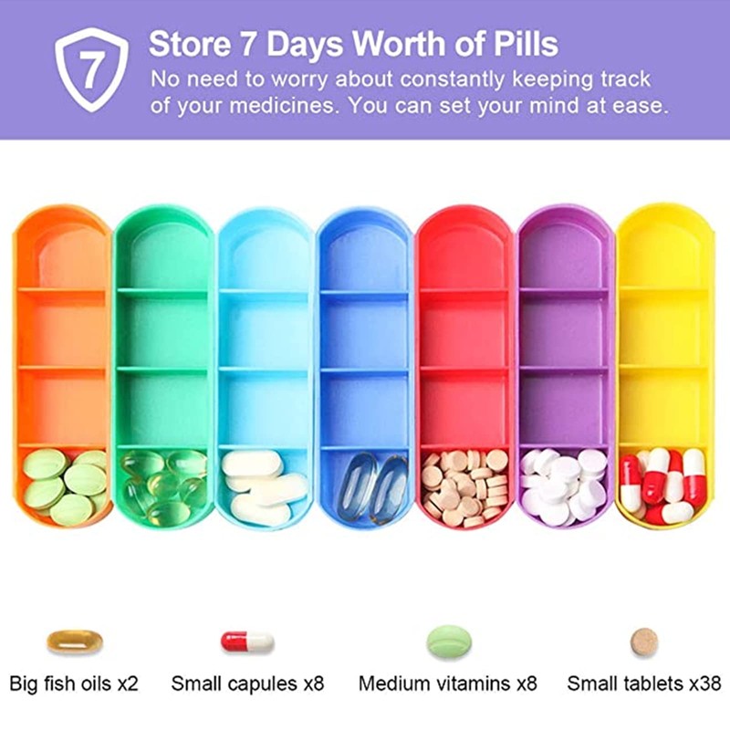 DQZSY Stackable Pill Organizer 4 Times a Day Pill Organizer