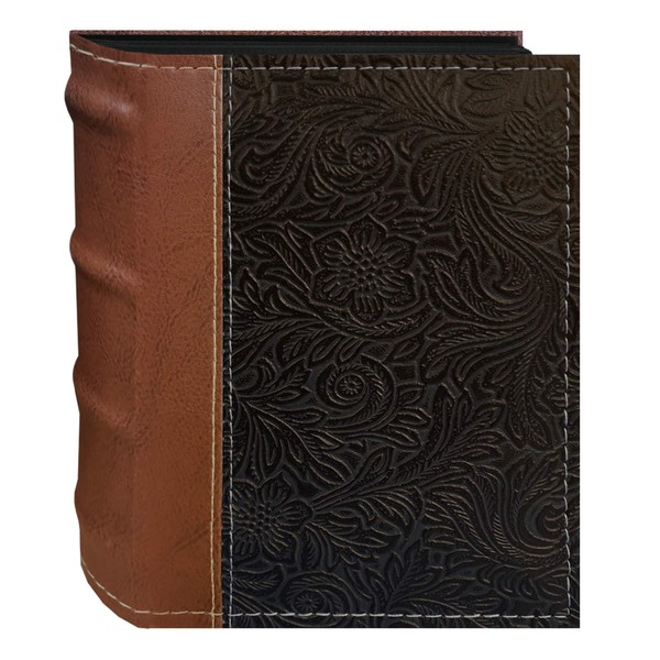 Pioneer Photo Albums NE4-100/BN 100-Pocket Scroll Embossed Sewn Leatherette 2-Tone Cover Photo Album, Brown