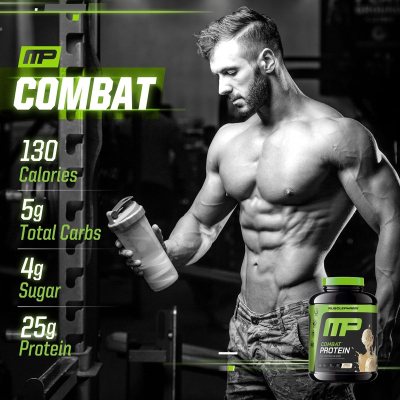 MusclePharm Combat Protein Powder, Vanilla Flavor, Fuels Muscles for Productive