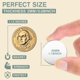 Pack of 5 30 mm x 2 mm Neodymium Magnets, Extra Strong, Whiteboard Magnets for Magnetic Board, Fridge Magnets Used for Wooden Panels, Walls, Glass, Plastic Fabric Surfaces