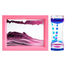 Oneshow Liquid Motion Bubbler and Moving Sand Art Picture 2 in 1 - Pink