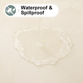 misaya Rectangle Vinyl Tablecloth, 100% Waterproof Heavy Duty Table Cloth for Rectangle Tables, Wipeable Table Cover for Kitchen, Dinner, Party (Beige, 60" x 84")