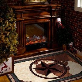 Demissle Fireplace Hearth Rug Fireplace Mats Cabin Southwestern Fireproof Fireplace Rug Fire Resistant Mat for Wood Stove Floor for Kitchen Indoor Outdoor(27 x 48 Inch)