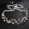 Uongeod Brautschmuck mit Kristallperlen, Bohemian-Stil, Kopfschmuck mit Blättern, Ranken, Blume,