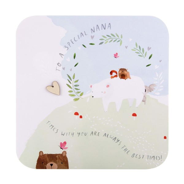 Hallmark Birthday Card for Nana - Cute Embossed Bear Design