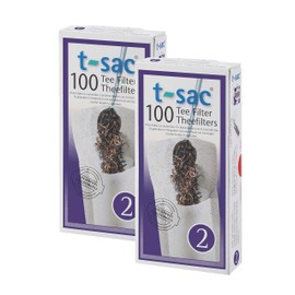 T-Sac Tea Filter Bags, Disposable Tea Infuser, Number 2-Size, 2 to 4-Cup Capacity, Set of 200 White