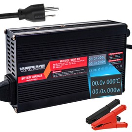 29.2V 5A LiFePO4 Battery Charger Used for 8S 24V LiFePO4 Battery with OLED Display Output Alligator Clip Connector