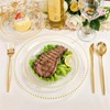 Rubtlamp 60Pcs Clear Gold Plastic Plates, Clear Disposable Plates With